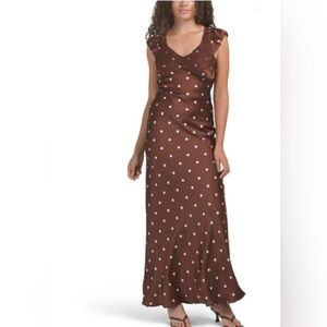 NWT dRA Los Angeles polka dot maxi- S